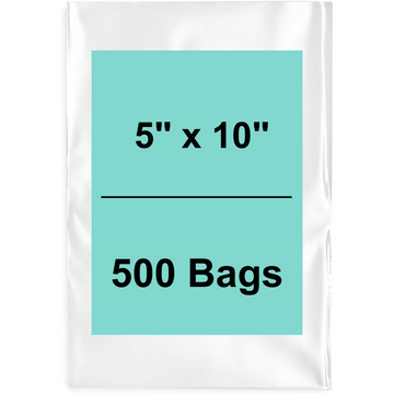 5X10 inches Clear Flat Poly Bags 2Mil Open Top (LDPE)